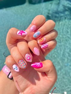 Love Shack Fancy Nails, Funny Nails Ideas, Cute Preppy Nails, Preppy Nails, Hello Nails