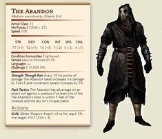 an image of a character from the elder scrolls, with information about their abilities and abilities