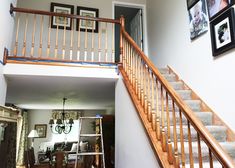 the stairs in this house are painted white