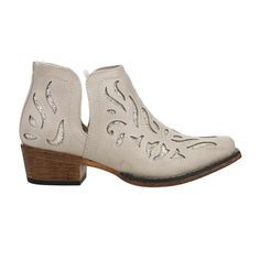 PRICES MAY VARY. Faux leather upper All over glitter underlay Fabric lining with padded comfort insole Heel Height 1 1/2 Inch Flexible thermoplastic rubber sole Off White Clothing, Western Chic, Boots Ankle, 5 Inch Heels, Casual Boots, Low Heels, Leather Fashion, Heel Height, Leather Upper