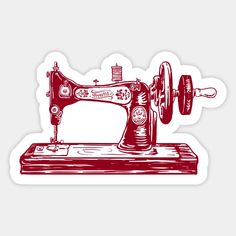 an old sewing machine sticker on a white background