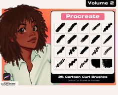 the cartoon girl brushes volume 2 procreate is available for all types of hair