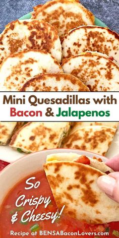 mini quesadillas with bacon and jalapenos