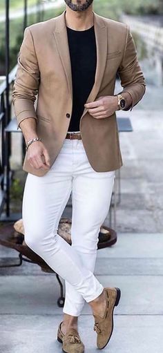 Business Casual Outfits Winter, Formal Attire For Men, Blazer Outfits Men, Mens Business Casual Outfits, Mens Fashion Blazer, Men Fashion Casual Shirts, Mens Casual Dress Outfits, Men Stylish Dress, Brown Blazer