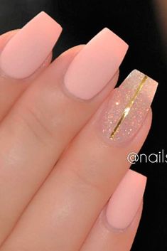 Although in most cases pink nails look girlie and innocent, when paired with other colors, they may give a completely different impression. To get some inspiration on your pink mani, check out our photo gallery. 2017 Nails, Light Pink Nails, Her Nails, Pretty Nail Designs, Super Nails, Nails Spring, Pink Nail Designs, Ideas Nails, Pretty Nail Art