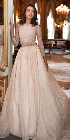 Long Sleeve Wedding Dresses, Sleeve Wedding Dresses, Gowns Dresses Elegant, Long Gown Dress, Fancy Dresses Long, Embroidered Bodice, Stylish Party Dresses, Engagement Dresses