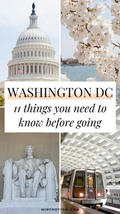 washington dc with the capitol building in the background and text overlay that reads 11 things you need to know before going