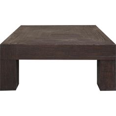 a square wooden table with two legs and one end on the other side, against a white background