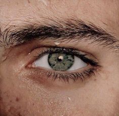 a man with green eyes and black hair