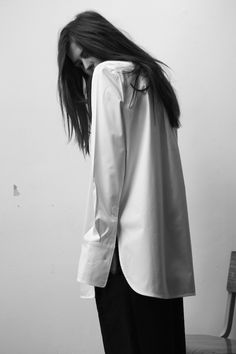 Starched white shirting from Studio Nicholson Aw13 Shirt Editorial, Minimal Chic Style, Studio Nicholson, White Shirt Dress, Tomboy Fashion, Menswear Inspired