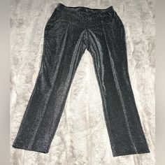 Super Soft Glitter Black And Silver Stretch Dress Pants. Slim Ankle, Size Medium. Worthington Brand. Never Worn. No Imperfections. No Snags, No Holes. Perfect Condition. Stretch Shimmer Pants For Night Out, Shimmer Stretch Pants For Night Out, Stretch Glitter Pants For Night Out, Elegant Fitted Shimmer Pants, Stretch Shimmer Pants For Evening, Evening Shimmer Stretch Pants, Silver Glitter Bottoms For Night Out, Elegant Fitted Shimmer Bottoms, Elegant Shimmer Fitted Bottoms