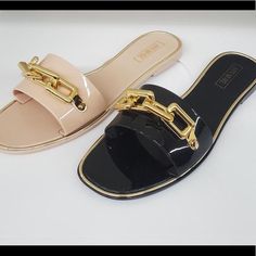 New Black Sandals With Chains! Chic Beach Sandals With Chain Detail, Trendy Beach Sandals With Chain Detail, Chic Chain Sandals For Beach, Chain Open Toe Sandals For The Beach, Open Toe Chain Sandals For Beach, Chain Detail Open Toe Sandals For The Beach, Chain Beach Sandals With Open Toe, Casual Party Sandals With Chain Strap, Nude Sandals