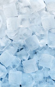 ice cubes are piled on top of each other