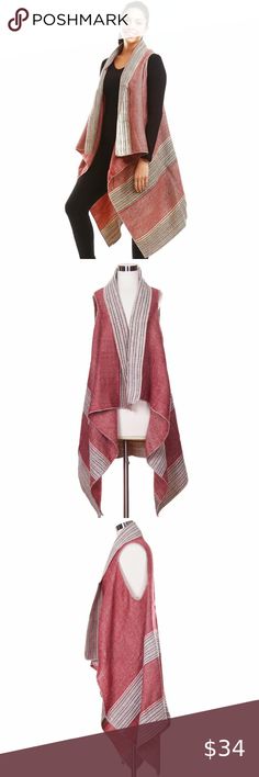 LOF Women Knitted Striped Pattern Vest Cover Up LOF778_BURGUNDY FASHIONABLE: This beautiful vest design gives you the ability to highlight and/or contrast many different outfits PERFECT QUALITY: This 100% acrylic vest is good for all season. It's machine washable and should be hung to dry PERFECT FIT: One size fits most, 43" x 63" LOF Jackets & Coats Vests Burgundy Cotton Sweater For Fall, Red Cotton Sweater Vest For Fall, Red Knit Sweater Vest For Fall, Burgundy Sweater For Fall Layering, Burgundy Cardigan For Fall Layering, Pattern Vest, Vest Design, Vest Designs, Fashion Revolution