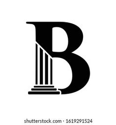 the letter b is made up of two columns and has a capital in the middle