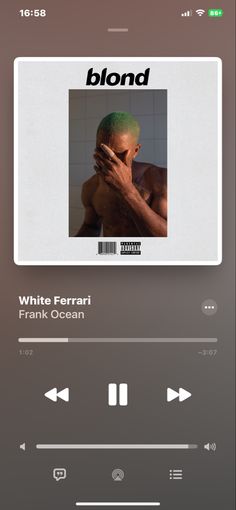 the pink and white album cover is shown on an iphone screen, with other music player options