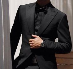 All Black Tux, Black Tuxedo Wedding, Black Tux