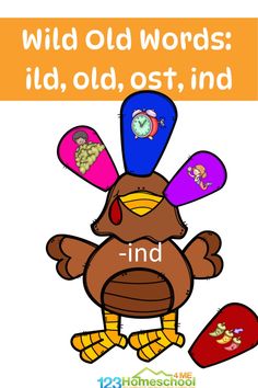 a turkey with the words wild old words in it