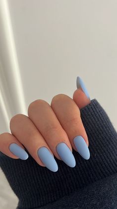 Matted Nails, Matte Nail Colors, Blue Matte Nails, Blue Nail Color, Plain Nails, Cute Simple Nails, Nail Colors Winter, Minimalist Nails