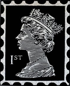 a stamp with the image of queen elizabeth