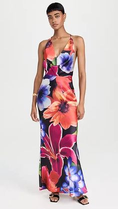 Runaway the Label Deia Midi Dress | Shopbop Summer Halter Neck Maxi Dress In Elastane, Sleeveless Elastane Dress With Floral Print, Runaway The Label, China Fashion, Style Board, Latest Design, The Label, Flower Power, Fashion Clothes Women