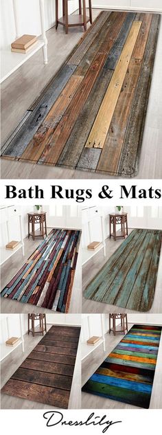 bathroom rugs and mats made from old wood planks - 3docn item