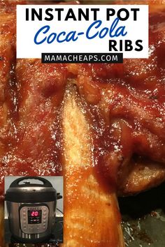 the instant pot cocoa cola ribs are ready to be cooked in the slow cooker