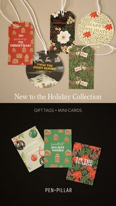 christmas gift tags and mini cards from pen - pillar