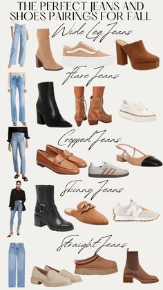 Trending Clothes 2024 Fall, Best Shoes To Wear With Jeans, Fall Shoes 2024 With Jeans, 2024 Fall Trends Fashion, Fall 2024 Accessories, Trending Fall Shoes, Pairing Shoes With Pants, Trouser Jeans Outfit Winter, Pants And Shoes Combination