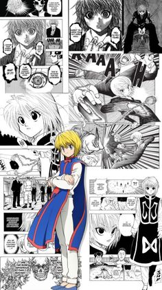 an anime story page with the characters and their names in black and white, as well as