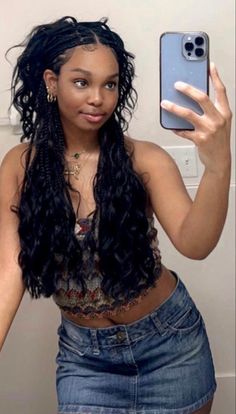 Easy Trendy Hairstyles, Trendy Hairstyle, Box Braids Styling, Braids With Curls