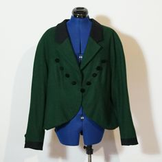 Georgeous jacket made of green colored wool. The jacket is used but in very good condition. The size is app. 46/L Measurements: Chest: 120cm Waist: 112cm Length: 61cm Sleeve length: 60cm Green Tweed Jacket For Winter Formal, Green Tweed Jacket For Winter Formal Occasions, Green Tweed Jacket For Formal Winter Occasions, Formal Green Wool Outerwear, Green Tweed Jacket For Fall, Green Wool Tweed Jacket With Long Sleeves, Green Wool Long Sleeve Blazer, Green Long Sleeve Wool Blazer, Green Wool Blazer With Long Sleeves