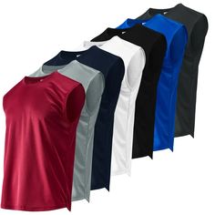 five colors of men's sleeveless t - shirts