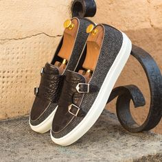 DonDrapper monk sneaker - Q by QS Monkstrap Shoes, Designed Shoes, Jodhpur Boots, Double Monk Strap, Custom Design Shoes, Black Herringbone, Hot Style, Luxury Sneakers, Occasion Shoes