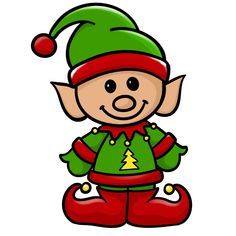 a cartoon christmas elf sitting on the ground