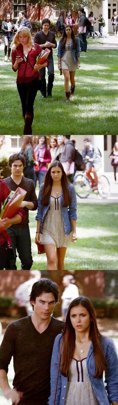 two people are walking in the grass and one person is holding an umbrella