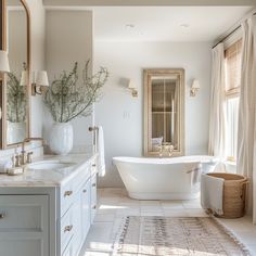 Simple ways to create a calming bathroom retreat. Master Bath Shelving Ideas, Windowless Master Bath, Calm House Aesthetic, Airy Master Bath, Wood And White Bathroom, Natural Bathrooms, Timeless Master Bath, Light And Airy Bathroom, Window In Bathroom