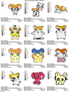 the different types of cartoon characters are shown in this chart, with each character's face