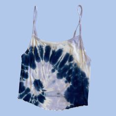 Hand-dyed and one-of-a-kind spiral tie dye cami crop top, size medium Spiral Tie Dye, Upcycled Clothes, Witch Fashion, 90s Outfit, Indigo Dye, Cami Crop Top, Upcycle Clothes, Cami Top, Shibori