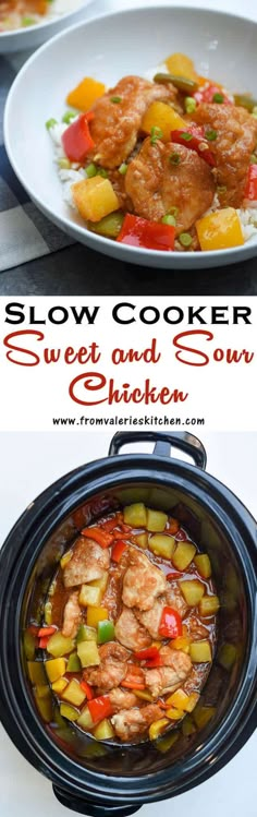 slow cooker sweet and sour chicken with vegetables