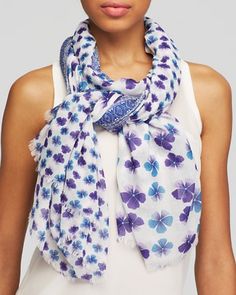 Echo 'Flower Scarf,' $58 Echo Flower, Flower Picking, Flower Scarf, Beautiful Handbags, Wrap Scarf, Scarfs