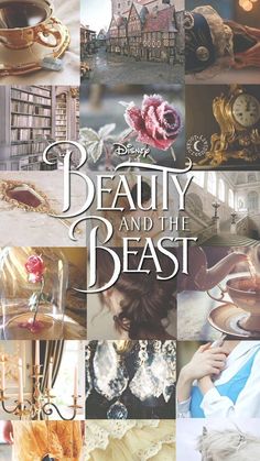 the cover of beauty and the beast, with images of women's dresses in different styles