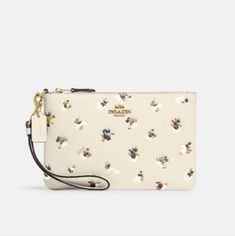 Polished Pebble Leather And Nappa Leather Two Credit Card Slots Zip-Top Closure, Fabric Lining Detachable Wrist Strap 7 1/2" (L) X 4 3/4" (H) X 1/2" (W) Fits An Iphone Or Android Style No. C5997 Beige Rectangular Wristlet For Spring, Rectangular Beige Wristlet For Spring, White Rectangular Clutch For Spring, Wristlet For Everyday Use In Spring, White Clutch Wristlet With Wrist Strap, White Wristlet Clutch With Wrist Strap, White Zipper Pouch, Elegant Wristlet For Spring, White Pouch Wristlet With Wrist Strap