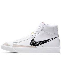 Nike Blazer Mid VNTG '77 Sketch White Black CW7580-101 High Top Nike, Dream Shoe, Nike Blazers, Preppy Shoes, Nike Blazer Mid 77, Nike Blazer Mid, Nike Blazers Mid, Best Shoes For Men, Blazer Mid