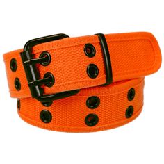 Coiled orange double grommet belt with black hardware Double Grommet Belt, Big Macintosh, Orange Belt, Grommet Belt, Belts For Men, Canvas Belt, Find Color, Color Swatch, Striped Tie