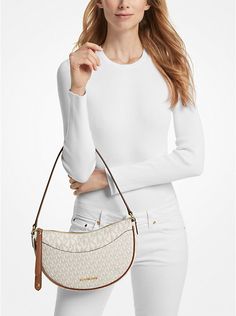 Dover Medium Signature Logo Crossbody Bag | Michael Kors 90s Handbags, Michael Kors Crossbody Bag, Michael Kors Outlet, Mk Bags, Michael Kors Crossbody, Crossbody Wallet, Canvas Handbags, Hobo Handbags, Michael Kors Hamilton