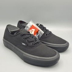 New Womens Vans Authentic Pro Black/Black Skateboarding Sneaker Shoes Size 7. They Are Mens Size 5.5 Which Is Equivalent To A Women's Size 7. Unworn With The Original Tag Attached And Additional Laces. You Will Receive Exactly What Is Pictured, Happy Shopping! Vans #: Vn000q0dbka Will Ship Same Or Next Day, Bundle To Receive A Discount And Only Pay 1 Shipping Price! Black Skate Shoes With Vulcanized Sole And Round Toe, Black Skate Shoes With Vulcanized Sole, Black Vulcanized Sole Skate Shoes With Round Toe, Urban Round Toe Canvas Shoes For Skateboarding, Urban Canvas Shoes For Skateboarding With Round Toe, Black Casual Skate Shoes For Skateboarding, Black Skate Shoes With Vulcanized Sole For Streetwear, Black Sporty Canvas Shoes For Skateboarding, Black Low-top Canvas Shoes For Streetwear