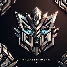 the logo for an upcoming movie called,'transformers'is shown in silver and black