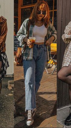 Casual Indie Outfits, Vintage Hipster Outfits, Artsy Aesthetic Clothes, Nicole Alyse, Gig Outfit, Cropped Flannel, 90’s Outfits, Chill Style, Indie Hipster