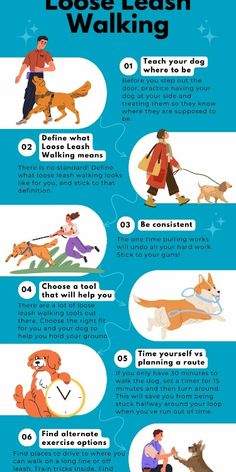 a poster with instructions on how to use leashs for walking and other things that are not